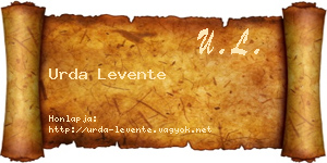 Urda Levente névjegykártya